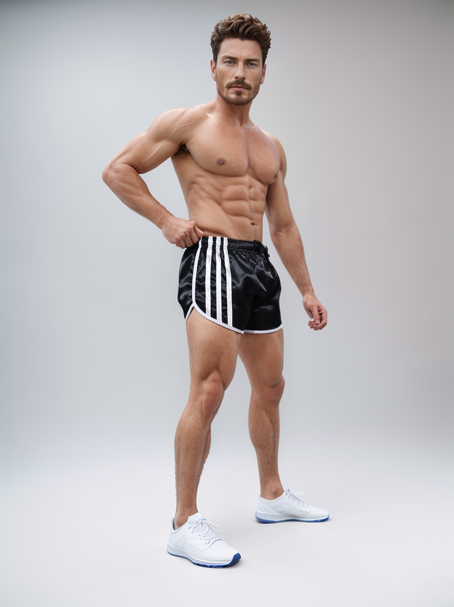 Vintage Schwarze Nylon Satin Sport Shorts - Retro Sprint Edition