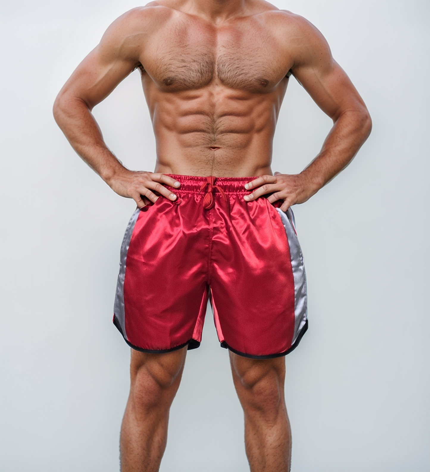 Glänzend rote Satin-Boxshorts - Shiny Satin Short