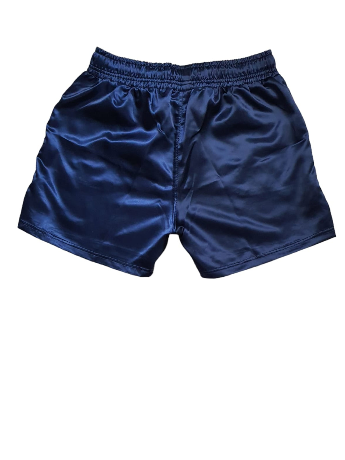 Vintage Satin Revival Shorts - Marineblaue Satin Shorts - Glänzende Shorts