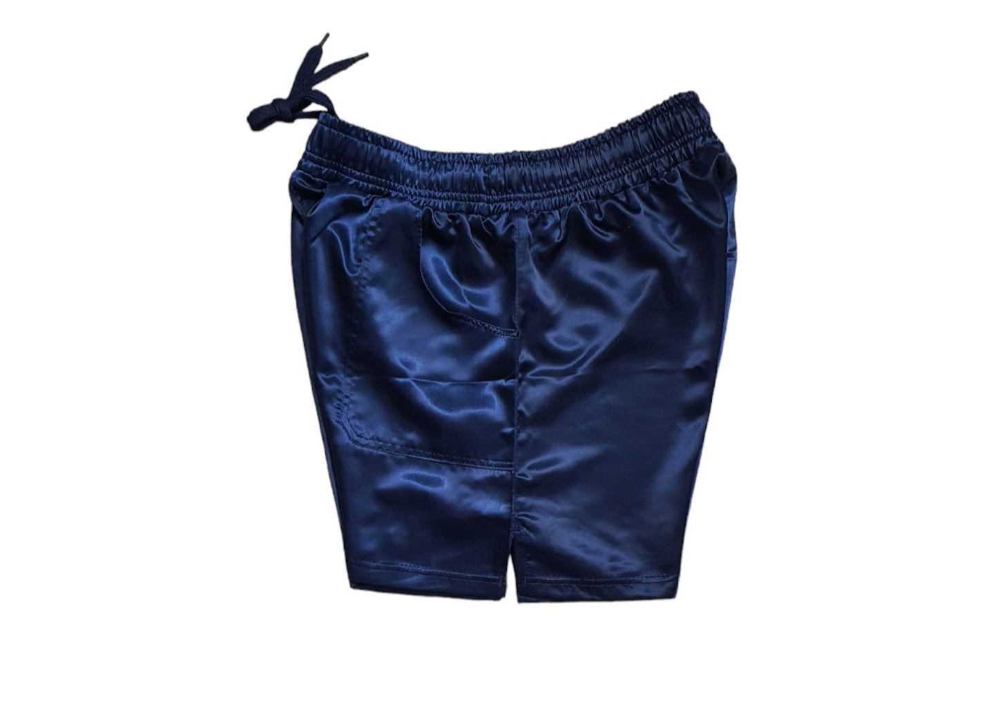 Vintage Satin Revival Shorts - Marineblaue Satin Shorts - Glänzende Shorts