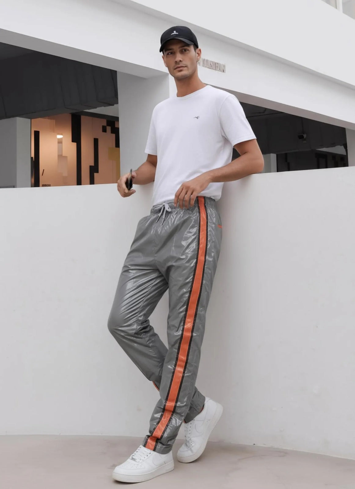 Shiny PU jogging Track Pants Unisex