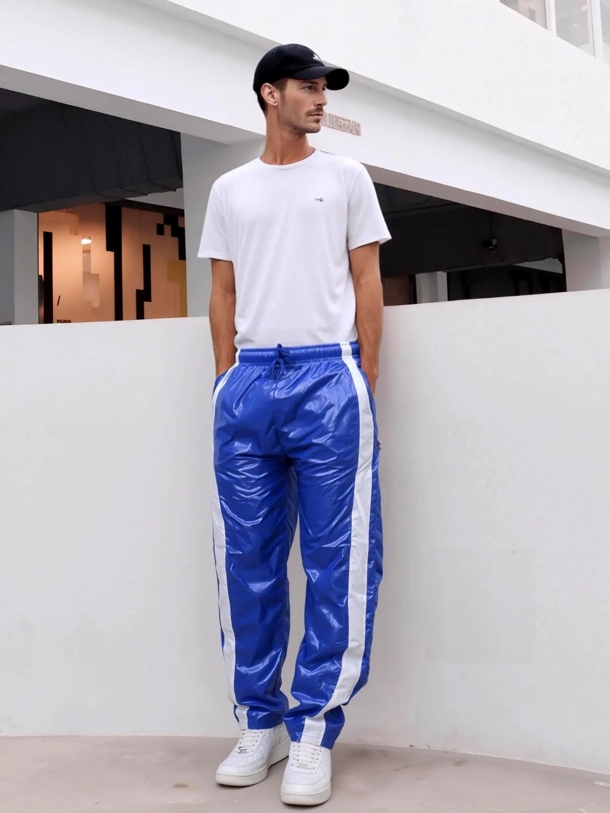 Shiny PU jogging Track Pants Unisex
