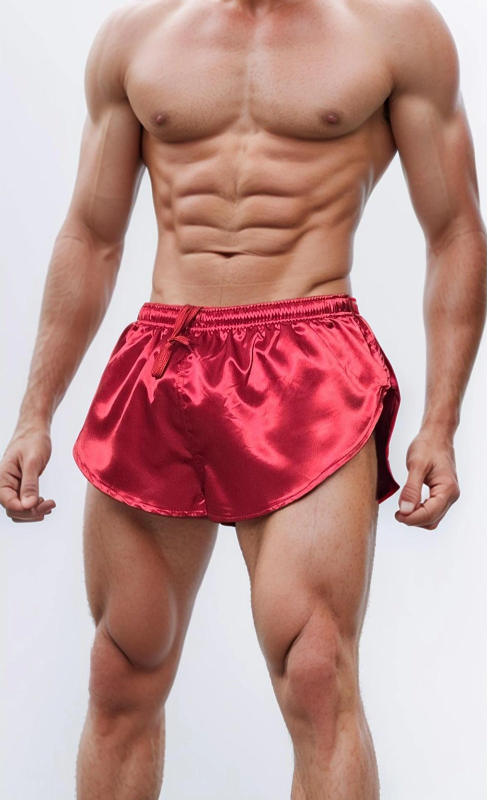 Shiny Satin Athletic Shorts with Built-In Inner Slip Unisex