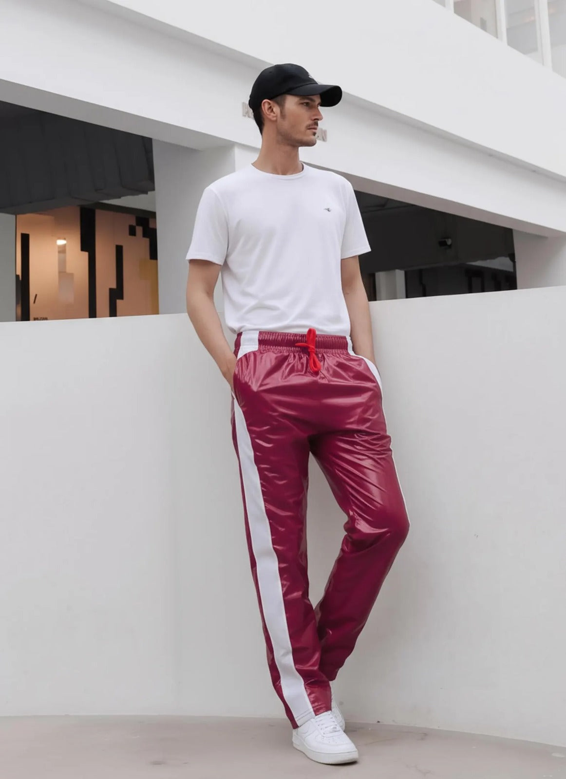 Shiny PU jogging Track Pants Unisex