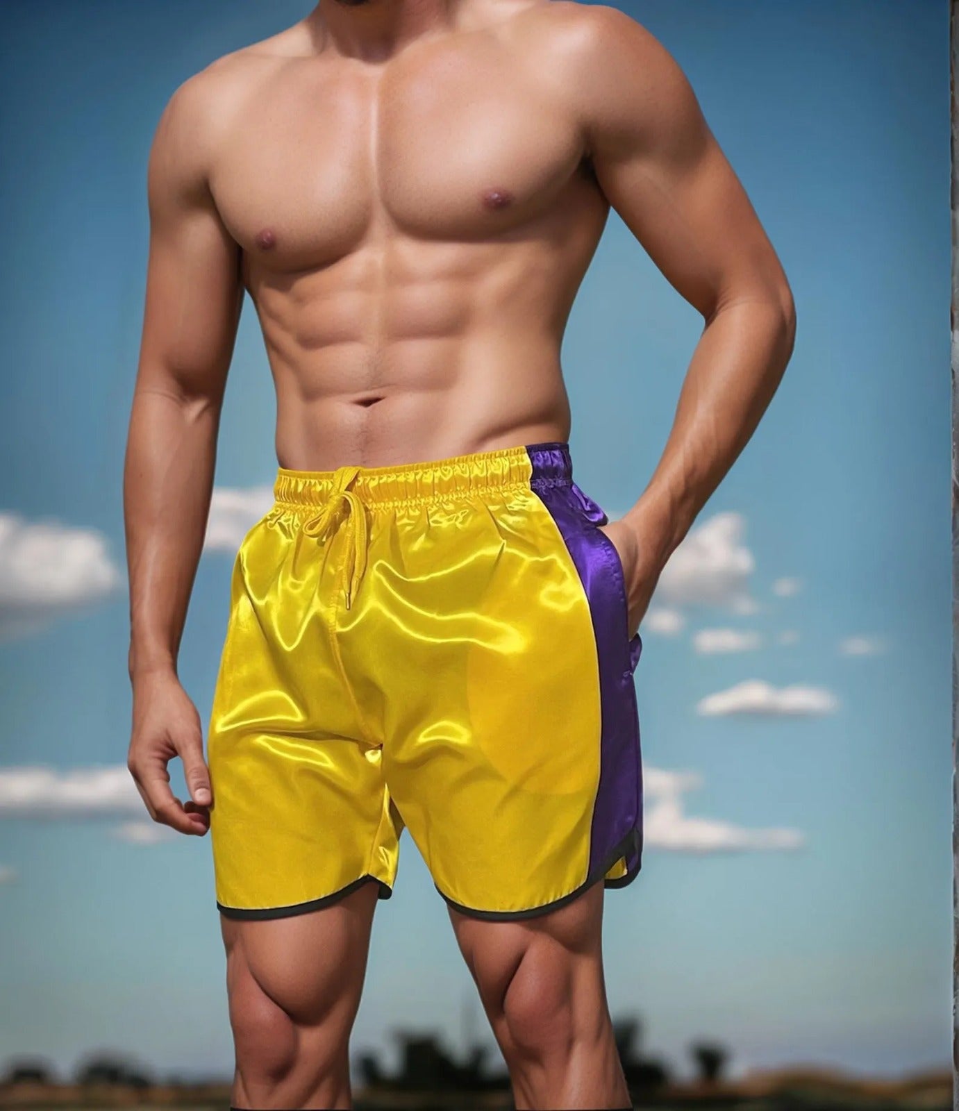 Glossy Satin Sports Shorts Unisex