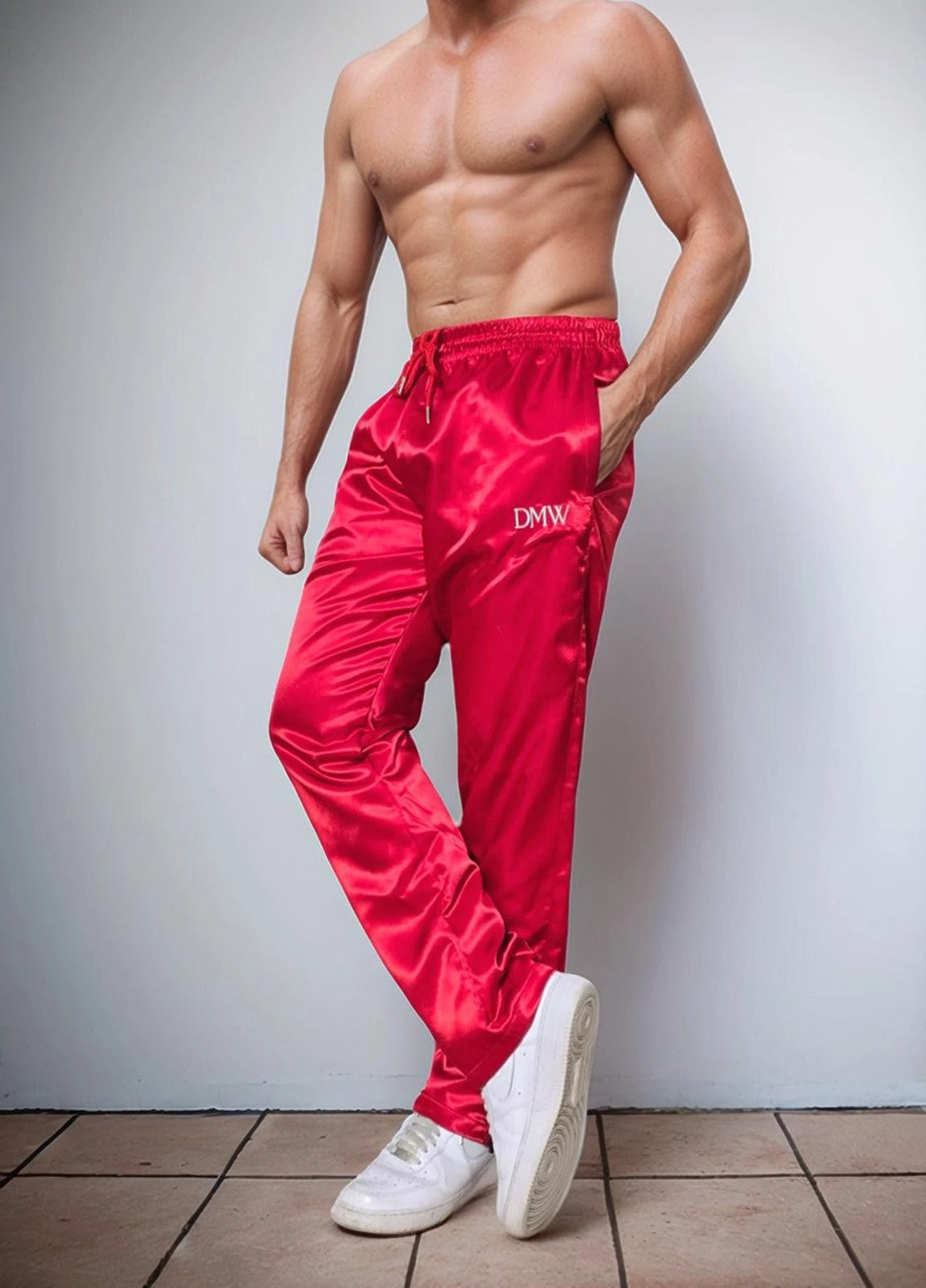 Shiny Satin Track Pants Unisex with Logo