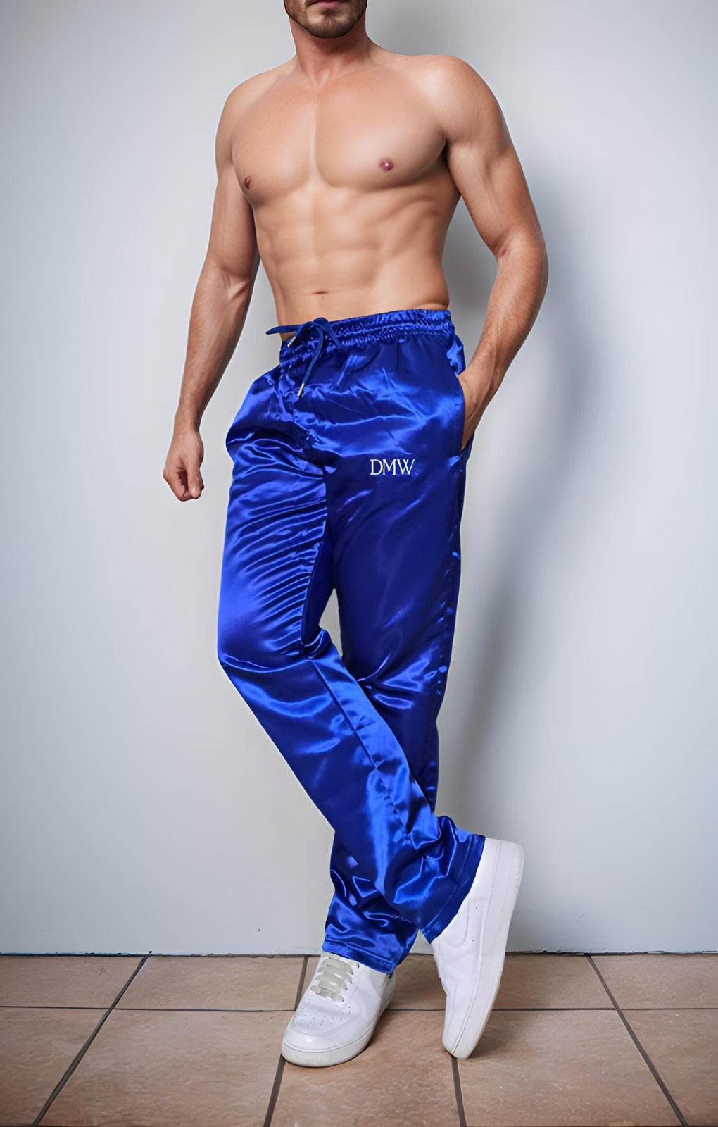 Shiny Satin Track Pants Unisex with Logo