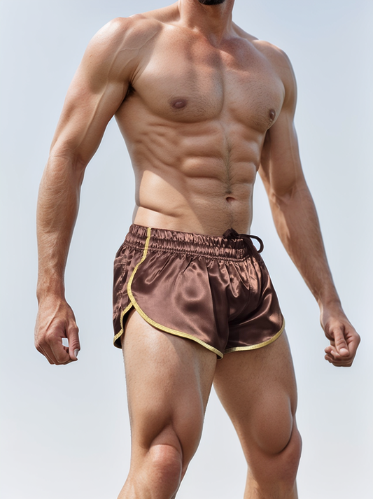 Nylon Satin Sport Sprint Vintage Retro Boxer Shorts 