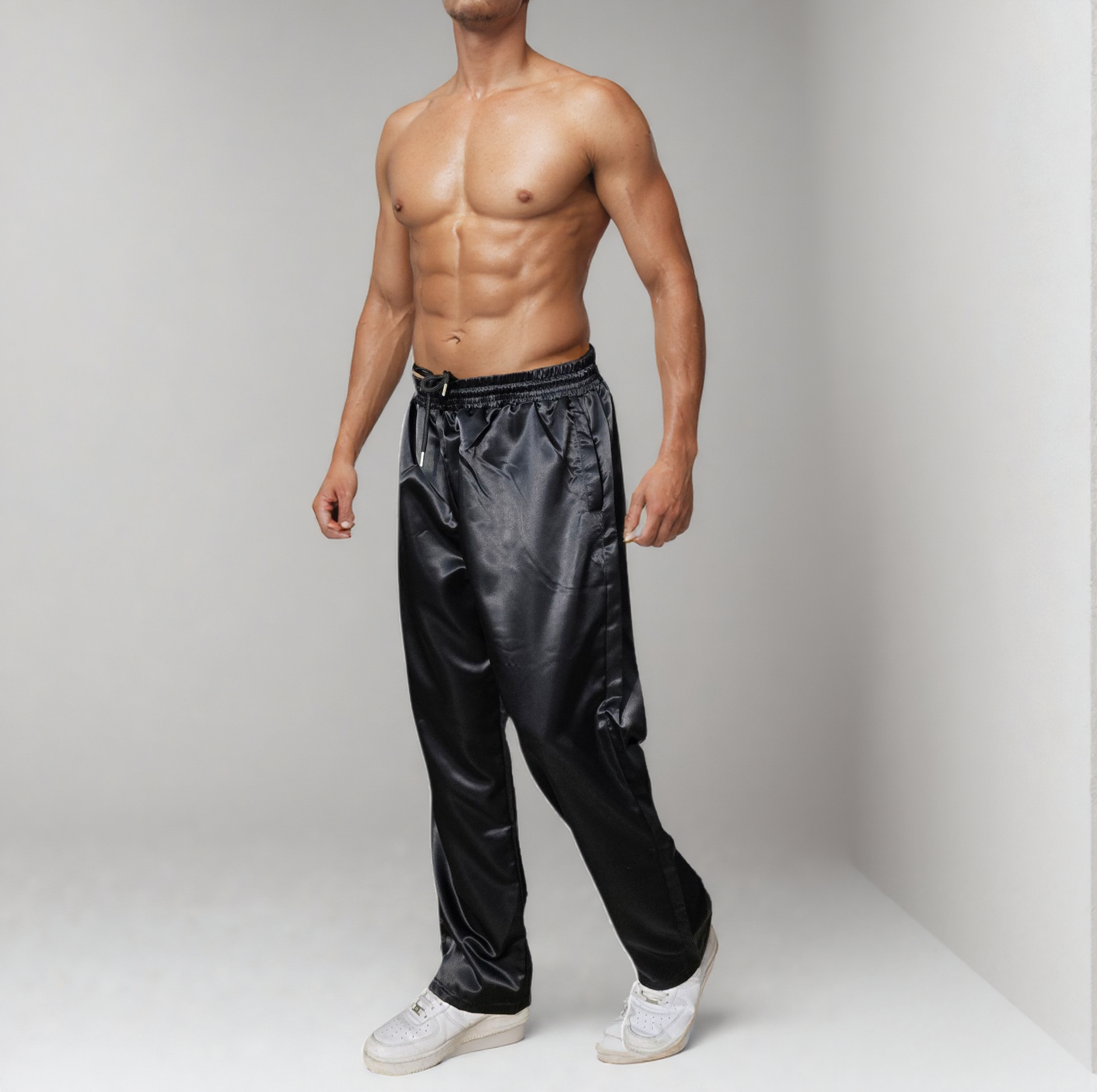 Shiny Baggy Satin Track Pants Unisex
