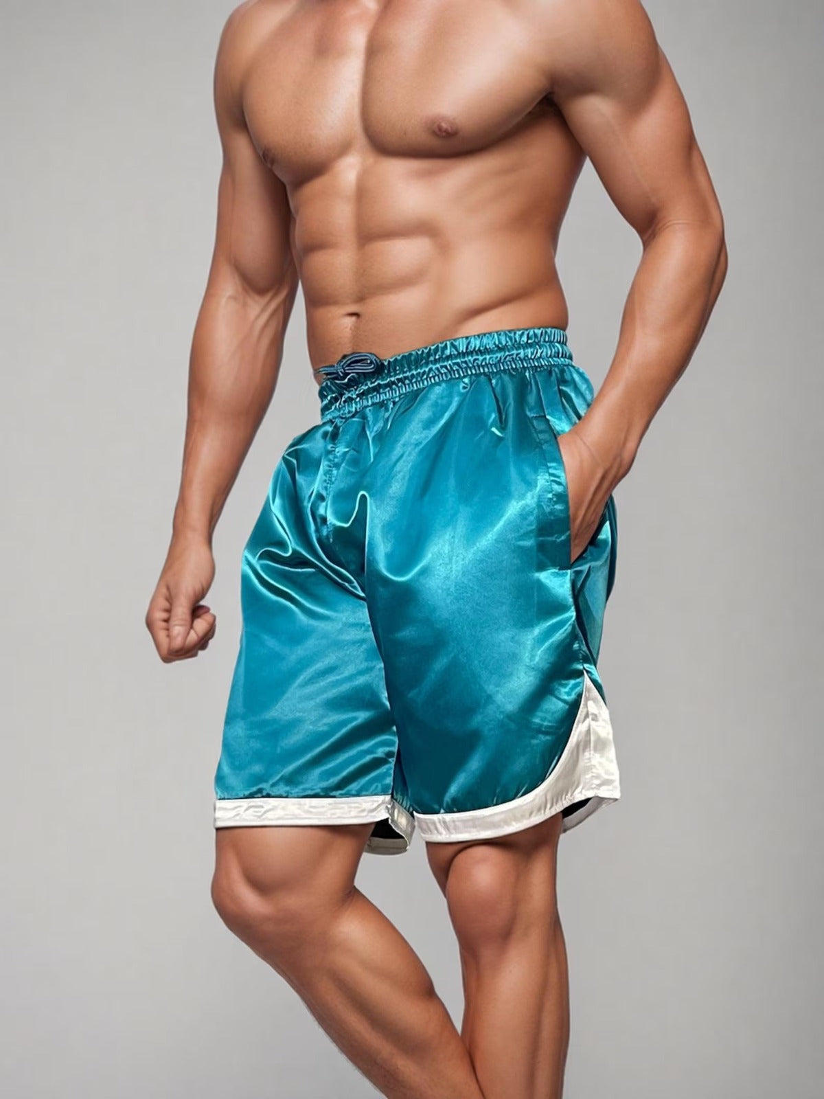 Shiny Athletic Satin Shorts Unisex