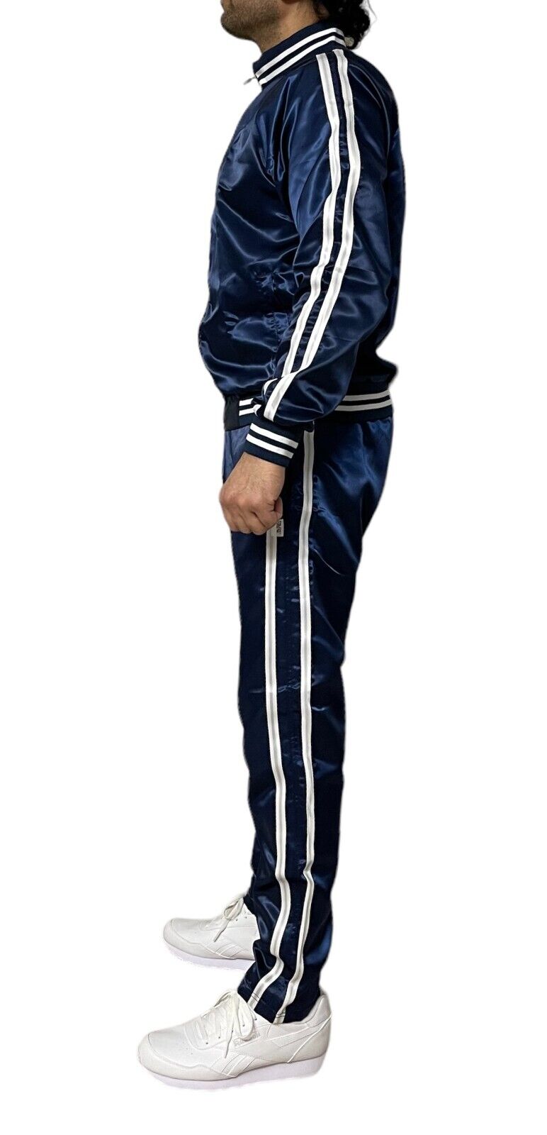 The ultimate PU nylon sports jogging suit in blue and white