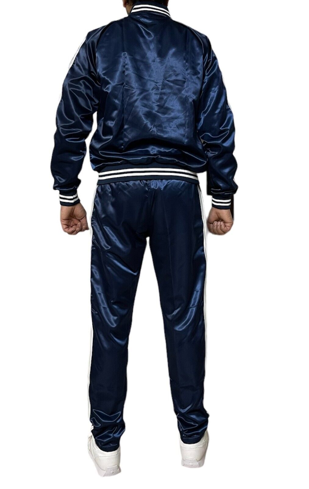 The ultimate PU nylon sports jogging suit in blue and white